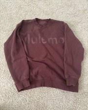 lululemon Oversized Logo Crewneck Sweatshirt Size 10 Red Merlot picture