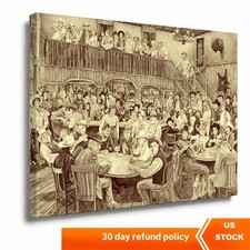 Aesthetic Western Saloon Canvas Wall Art Poster, Ready to Hang, Room Decor picture
