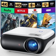 HAPPRUN Native1080P Bluetooth Projector,Full HD Portable OutdoorCinema Projector picture
