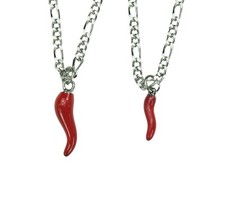 Red Cornicello Necklace or Earrings, Italian Lucky Horn Corno Portafortuna Gift picture