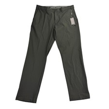 Michael Kors Mens Major Classic Fit Stretch Performance Pants Dark Olive 38x32 picture