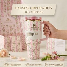 New Stanley x LoveShackFancy Quencher H2.0 Tumbler 40 oz Pink Floral Edition picture