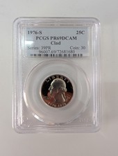 1976-S Washington Quarter CLAD PR69 DCAM PCGS Blue Label picture