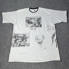 Vtg 1990s Salvator Dali Allover Print AOP T-shirt Art Tee 90s Mens Xl picture