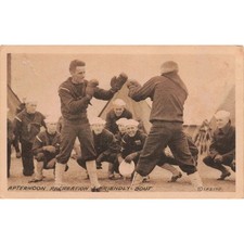 WWI 1917 Military Postcard Boxing Sailors Camp Friendly Bout I.F.S. Sepia picture