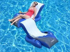 NEW Intex Floating Recliner Inflatable Swimming Pool Lounge Raft w/2 Cup Holders picture
