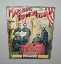 Antique Vtg 1910s Beautiful Marching Through Georgie Sheet Misic 1913 Henry Work picture