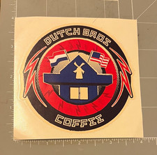 RARE Vintage Dutch Bros. Coffee Sticker DB Collectible Stand & Flags picture