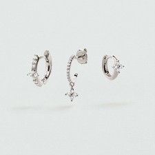 Agatha Paris Earring Set BELOVED MIX & MATCH Crystal / Silver 925 $97 NEW picture