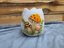 1976 Merry Mushroom footed Planter/ Vase Sears And Roebuck Vintage Hippy Whimsy picture
