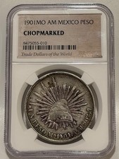 1901 Mo AM Mexico Silver Peso NGC Chopmarked picture