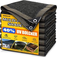 90% Sun Shade Cloth 12x20 Ft Black Mesh Tarp with Grommets UV Block Net picture
