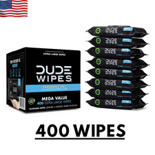DUDE WIPES XL Flushable Wipes 400 Count Fragrance Free Extra Large picture