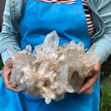 11.11LB Large Natural White Clear Quartz Crystal Cluster Rough Healing Specimen picture
