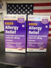 2x HealthCare Aisle Allergy Relief Non-Drowsy 180 Tablets - Ex1/27 picture