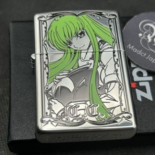 Zippo Oil Lighter Code Geass C.C. Silver Brass Color Limited Japan Anime picture
