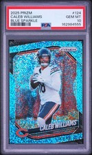 CALEB WILLIAMS 2025 PANINI PRIZM BLUE SPARKLE SP 89/96 PSA 10 GEM MINT BEARS picture