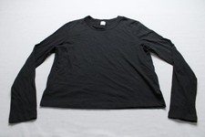 Leset Women's Long Sleeve Relaxed Fit Cotton Margo T-Shirt ZG3 Black Small NWT picture