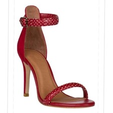 Joie “Roxie” Leather Red Chili Heels Sandal, Size 39 Suede size 9 picture