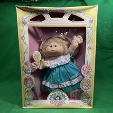 1986 Vintage Cornsilk Kids Coleco Cabbage Patch Kid in Box Cleo Myra Blonde Blue picture