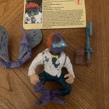 Vintage TMNT Baxter Stockman Action Figure 1989  Playmates Accessories and Card picture