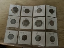 Vintage Jefferson Nickel Lot 1940s 1950s Various Dates & Mint Marks 12 Coins picture