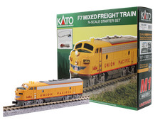 Kato 1060050 N Scale Union Pacific EMD F7 Freight Starter Set (Analog DC) picture