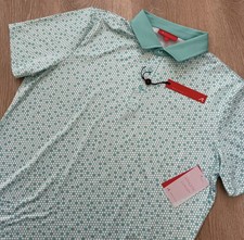 Redvanly Clyde Golf Polo Shirt Mens Large Pool Green Geometric Performance NWT picture