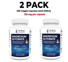 Dr. Berg's Magnesium Glycine, 2 packs, 150vegetarian caps per hat(300 in total) picture