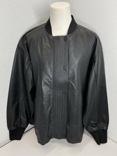 AllSaints Womens Sofi Leather Bomber Jacket, Size 10, Black picture