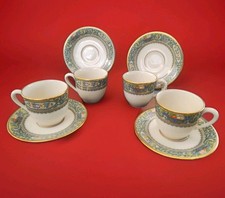 4 Lenox Autumn Gold Trim Demitasse Cup And Saucer Sets~Expresso Coffee picture