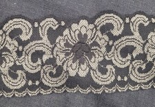 Vintage Black & Silver Floral Scroll Lace Trim 3