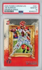 Graded 2020 Panini Chronicles Joe Burrow #GK1 Gridiron Kings RC Card PSA 10 picture