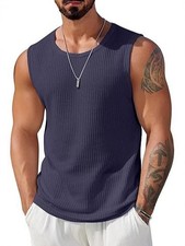 Men's Sleeveless Vest Tank Top Breathable Casual Summer Gym Fitness Shirt picture
