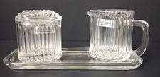 NEW Vintage Villeroy & Boch Quadra Crystal Creamer Sugar Lid Tray 4 Pc Set picture