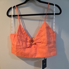 BNWT Aje Ariel Sculptural Ring Top in Coral Size 16 picture