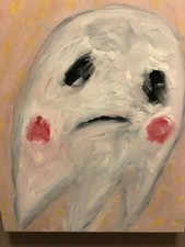 ADAM HANDLER  Worried Fellow GHOST 2019 Oil Stick on Panel SIGNED  COA Original picture