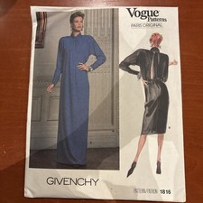 Vintage Vogue Paris Original Pattern  1816 Givenchy Sz 16 Uncut 80's Dress picture