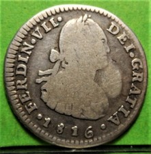 FERNANDO VII, 1 Real, 1816, SANTIAGO -FJ, COLONIAL SPANISH, Silver, picture