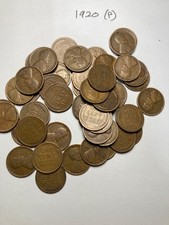 1920 (P) LINCOLN WHEAT CENT ROLL, 50 nice coins picture