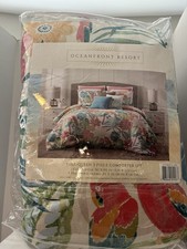 Oceanfront Resort Full/Queen 3pc Reversible Parrot Tropical Floral Comforter Set picture