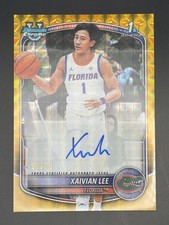XAIVIAN LEE 2025-26 BOWMAN CHROME U 1ST AUTO GOLD GEOMETRIC REFRACTOR /50 CPA-XL picture