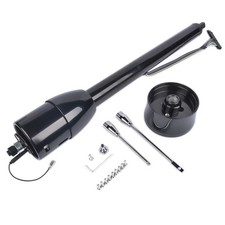 Black 30 Inch Tilt Street Rod Floor Shift Steering Column No Key with Adapter picture