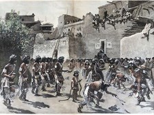 THE SNAKE DANCE OF THE MOQUI INDIANS HARPER’S WEEKLY HAND COLORED INDIAN WAR picture