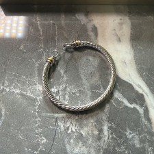 David Yurman 5mm Cable Sterling Silver and 18k Yellow Gold Buckle Bracelet picture