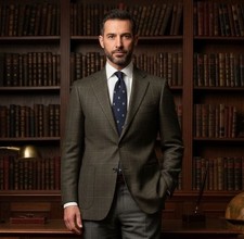 Gianluca Isaia Louis Boston 100% Cashmere Blazer Men 44T Windowpane Italy picture