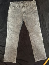 True Religion Mens Gray Acid Washed Ricky Relaxed Straight Flap Pocket Jeans 40 picture