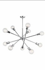 Kichler Armstrong 43119CH 10-Light Sputnik Chandelier Chrome 47” Mid Century NIB picture