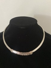 Vintage signed Wiedenhoeft Sterling 925 Copper Modernist Choker Necklace 50g picture
