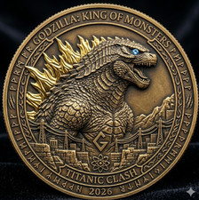 New Popular Godzilla Vintage Gift For Movie Fan Collectible Metal Coins T101 picture